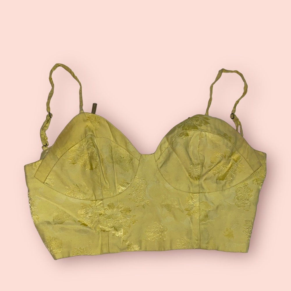 Beautiful Yellow Floral Crop Top